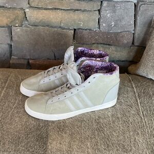 Adidas Neo Cloudfoam Memory Mid Gray Suede Sneaker